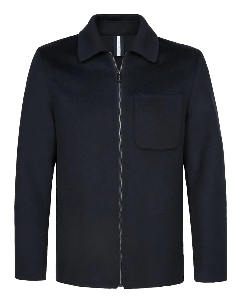 Profuomo Softes Overshirt aus einem Wollgemisch mit Brusttasche in Marine