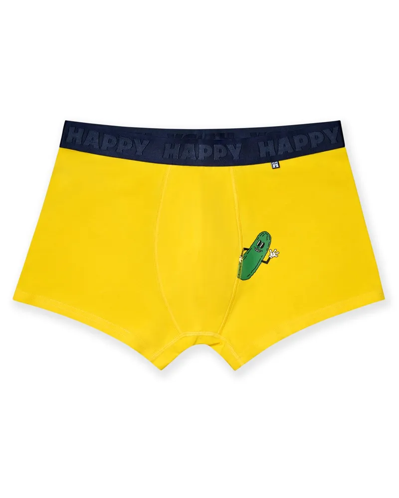 Happy Socks Boxer-Trunks mit stretch und Gurkenmotiv in Gelb