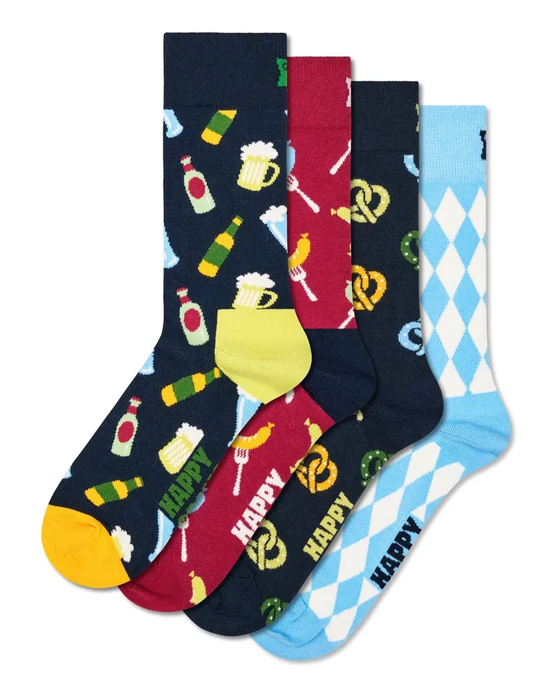 Happy Socks 4er-Pack Socken mit Stretch und Oktoberfest-Motiven in Multicolor