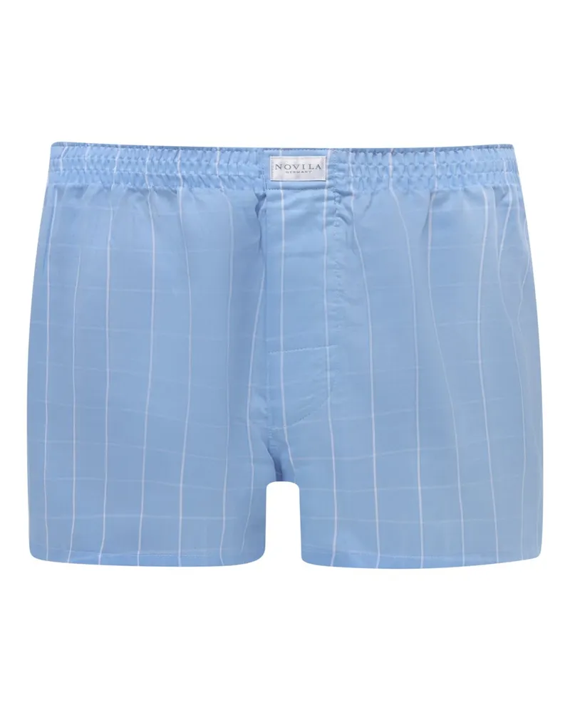 Novila Gemusterte Boxershorts aus Baumwolle in Hellblau