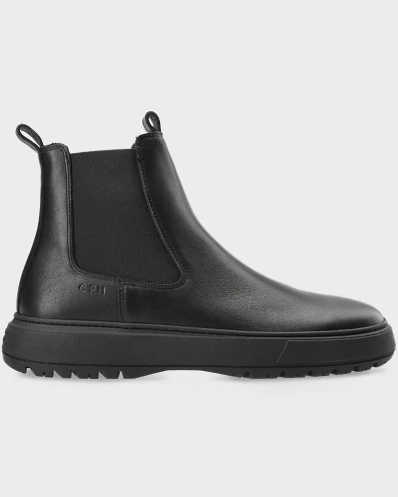 Copenhagen Chelsea Boots aus italienischem Glattleder in Schwarz