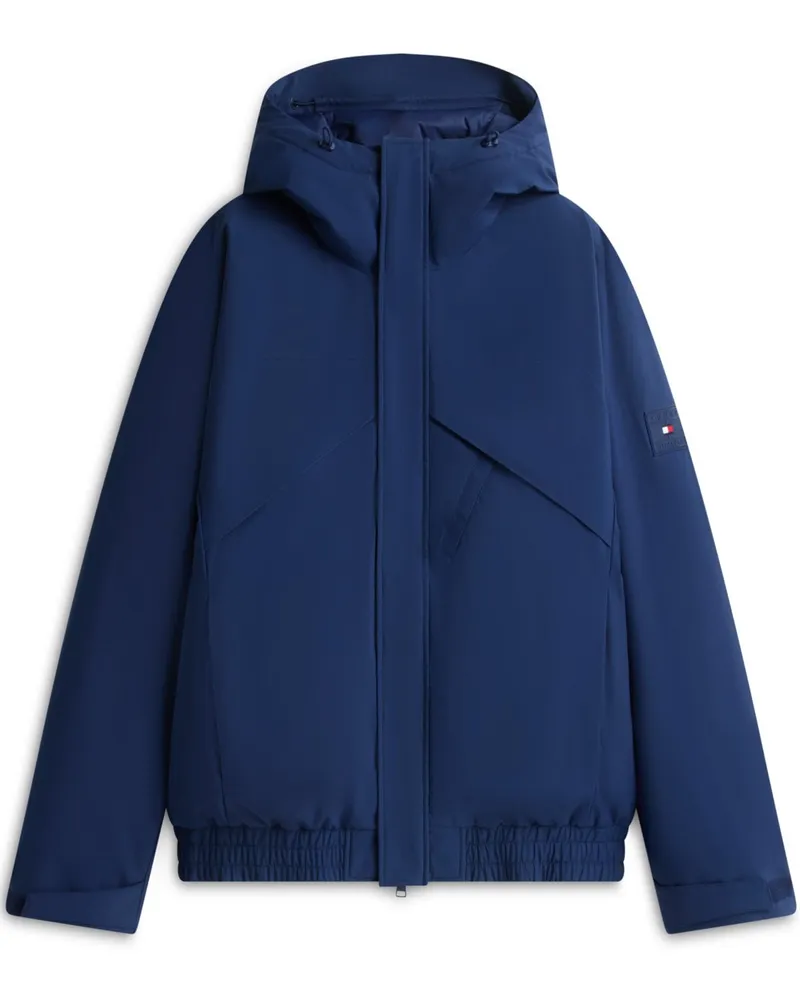 Tommy Hilfiger Wasserabweisender Funktionsblouson mit Kapuze und Label-Aufnäher in Marine