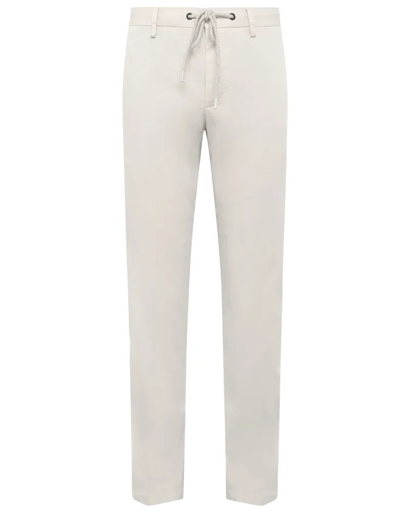 Alberto Superleichte Chino mit Stretch und Tunnelzug, Slim Fit in Kreide