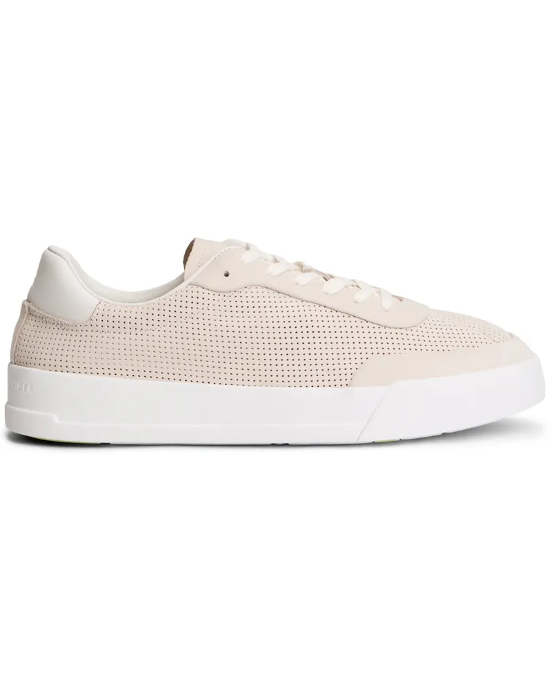 Tommy Hilfiger Sneaker Court aus perforiertem Leder in Beige
