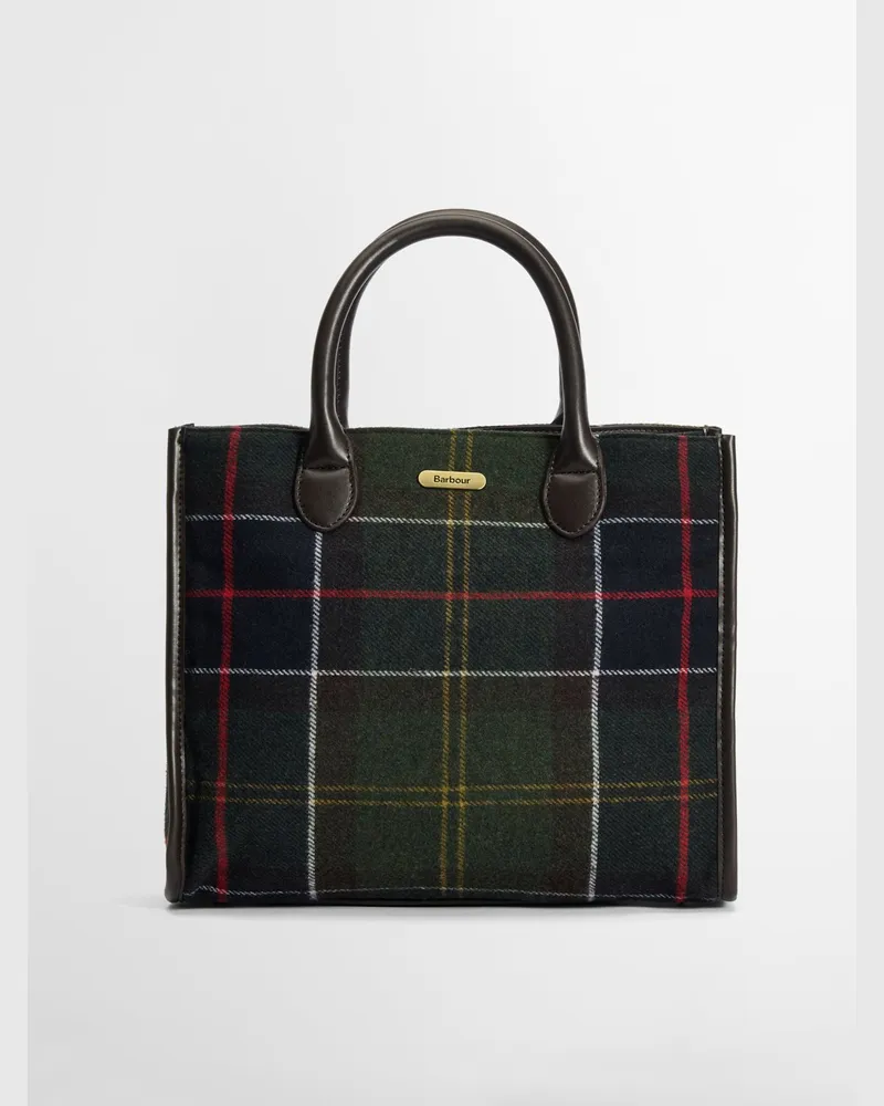 Barbour Damen-Tragetasche Barhill mit Tartanmuster in Oliv