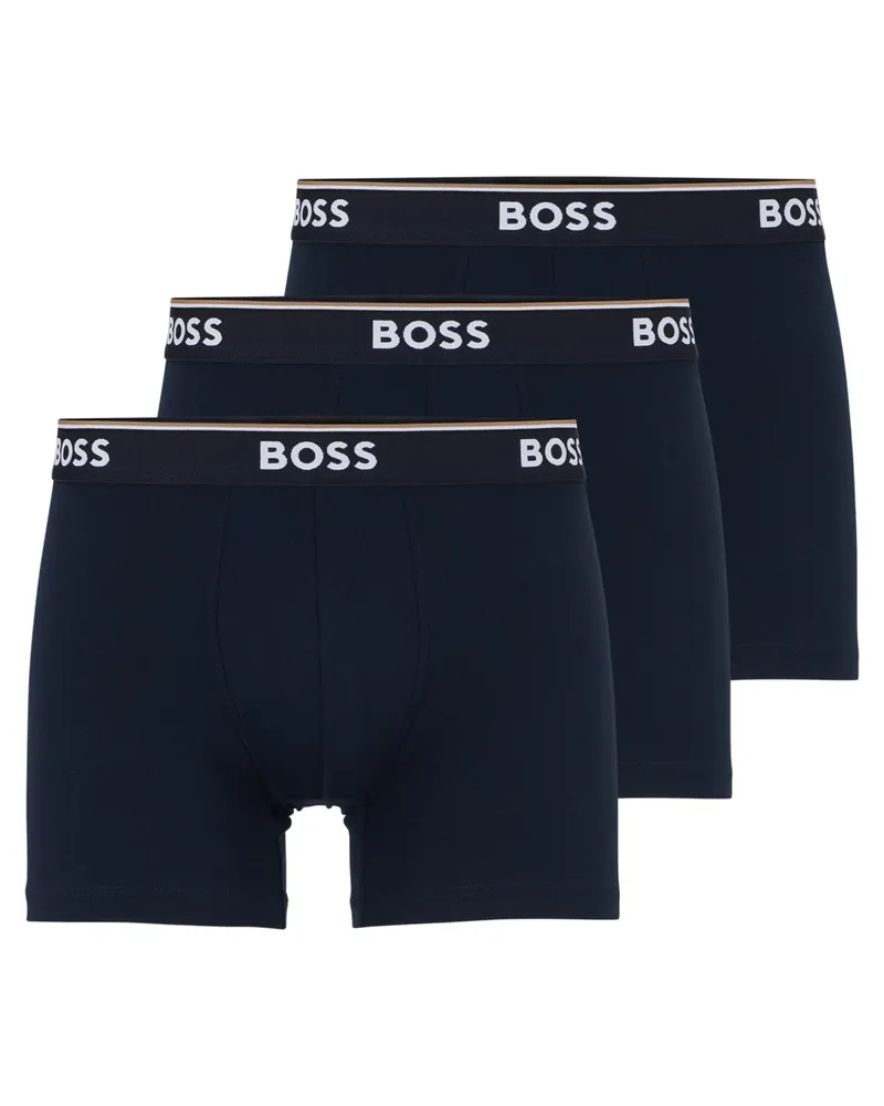 HUGO BOSS 3er Pack Boxer Trunks Mit Label Bund Marine