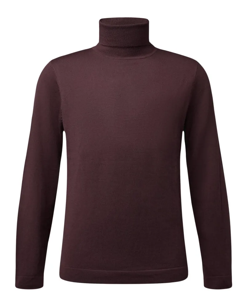 Drykorn Rollkragenpullover aus leichtem Schurwoll-Strick in Bordeaux