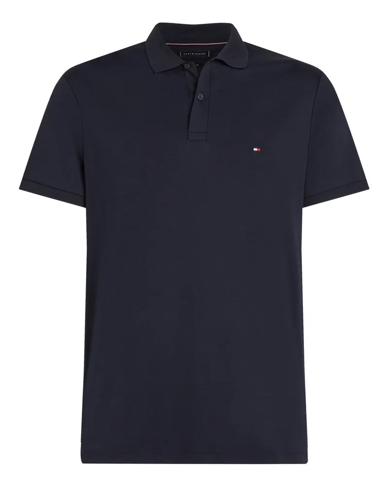 Tommy Hilfiger Glattes Poloshirt in jersey-Qualität mit Logo-Stickerei in Marine
