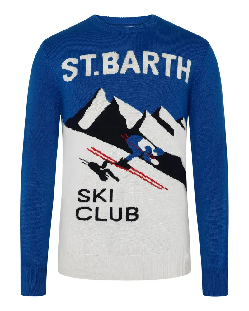 MC2 Saint Barth Pullover aus einem Wolle-Kaschmir-Mix mit Ski-Motiv in Königsblau