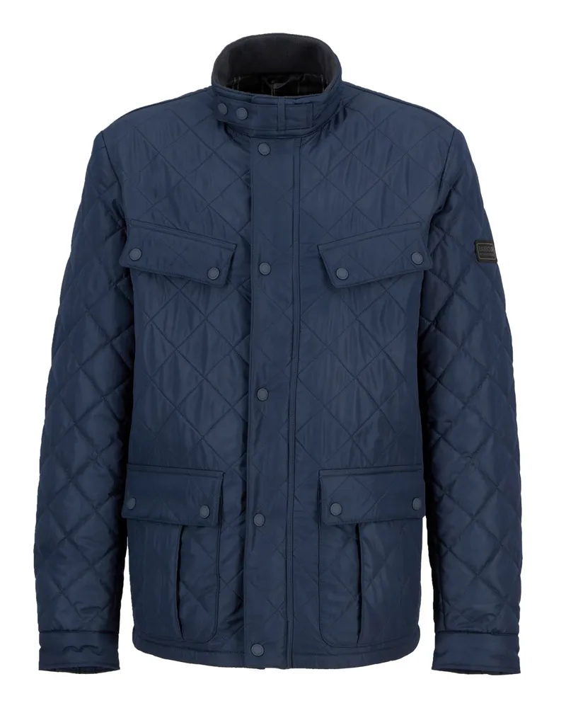 Barbour Wattiertes Stepp-Fieldjacket mit softem Fleece-Futter und Label-Aufnäher in Marine