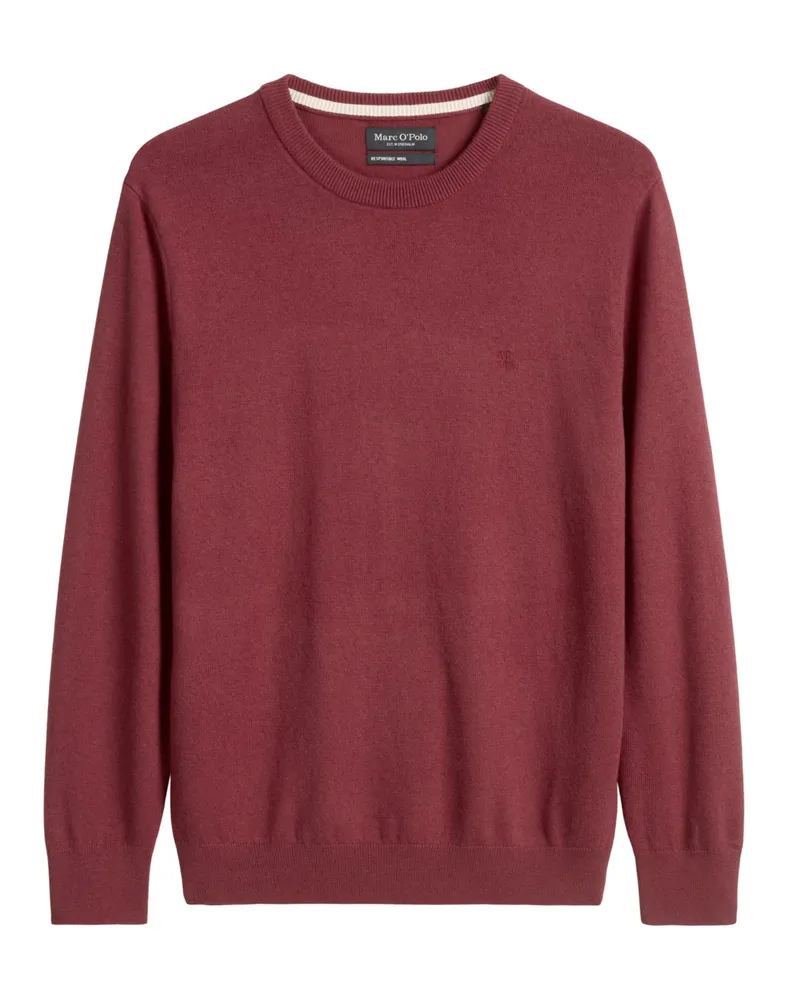 Marc O'Polo Pullover aus einem Wollgemisch mit Label-Stickerei in Rot