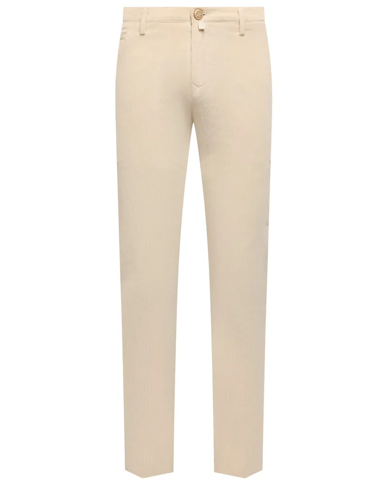 Jacob Cohën Softe Chino Bobby aus Stretch-Baumwoll-Cordsamt, Slim Fit in Offwhite