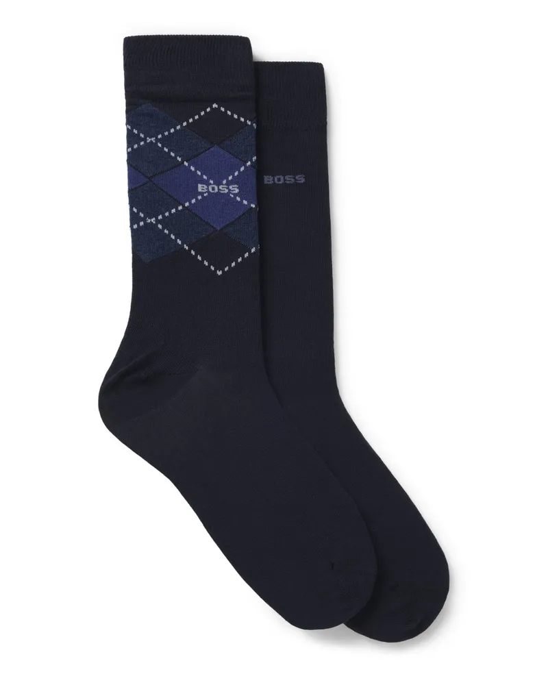 HUGO BOSS 2er-Pack Baumwollsocken mit Stretch in Blau