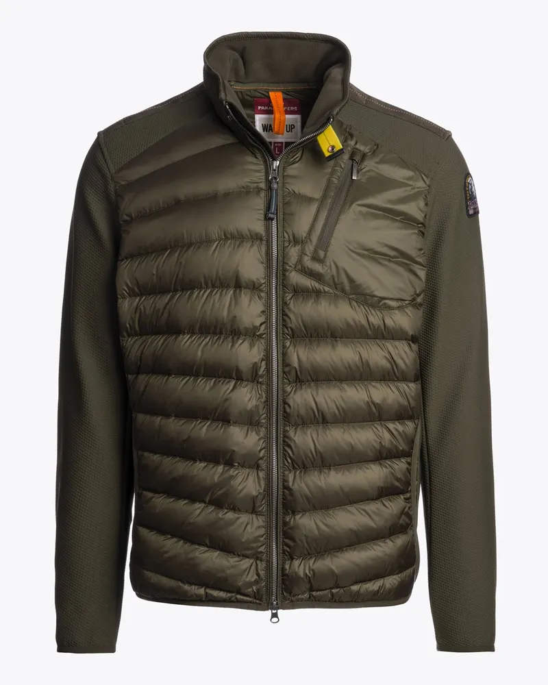 Parajumpers Gesteppte Hybrid-Jacke Jayden mit Softshell-Akzenten in Oliv