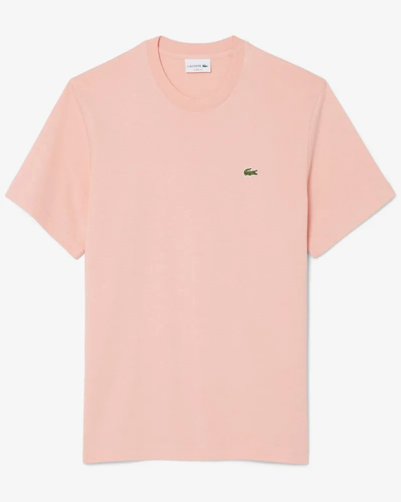 Lacoste T-Shirt aus Baumwolle mit Logo-Aufnäher, Classic Fit in Orange