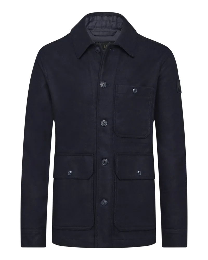 Belstaff Trail-Overshirt aus einem Lammwollmix in Marine