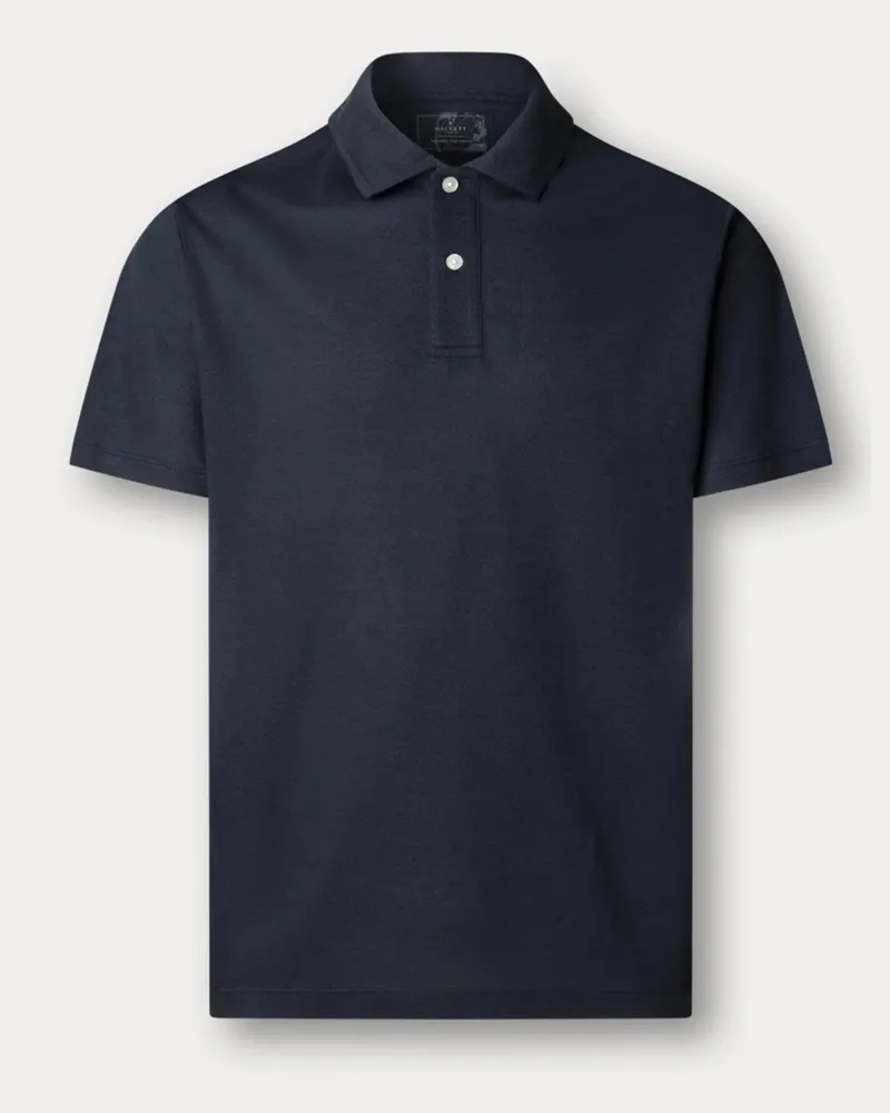 Hackett Leichtes Travel-Poloshirt aus Lyocell und Baumwolle, Classic Fit in Blau