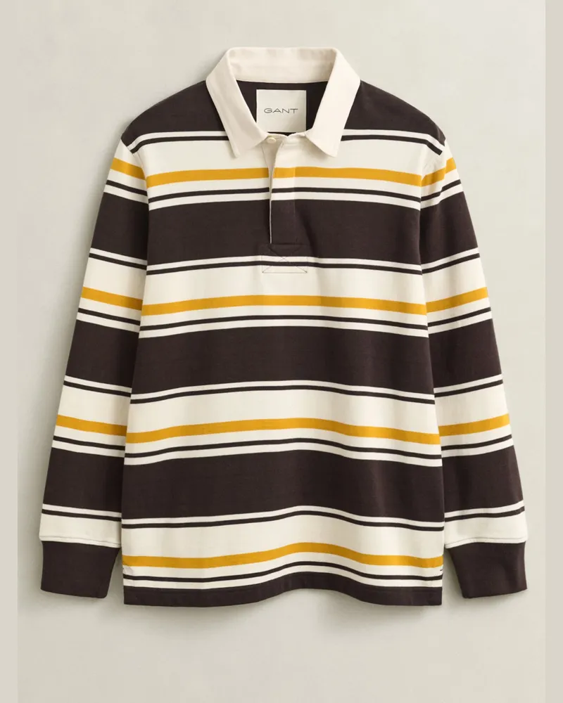 Gant Rugbyshirt aus Baumwolle mit Ringelstreifen in Braun