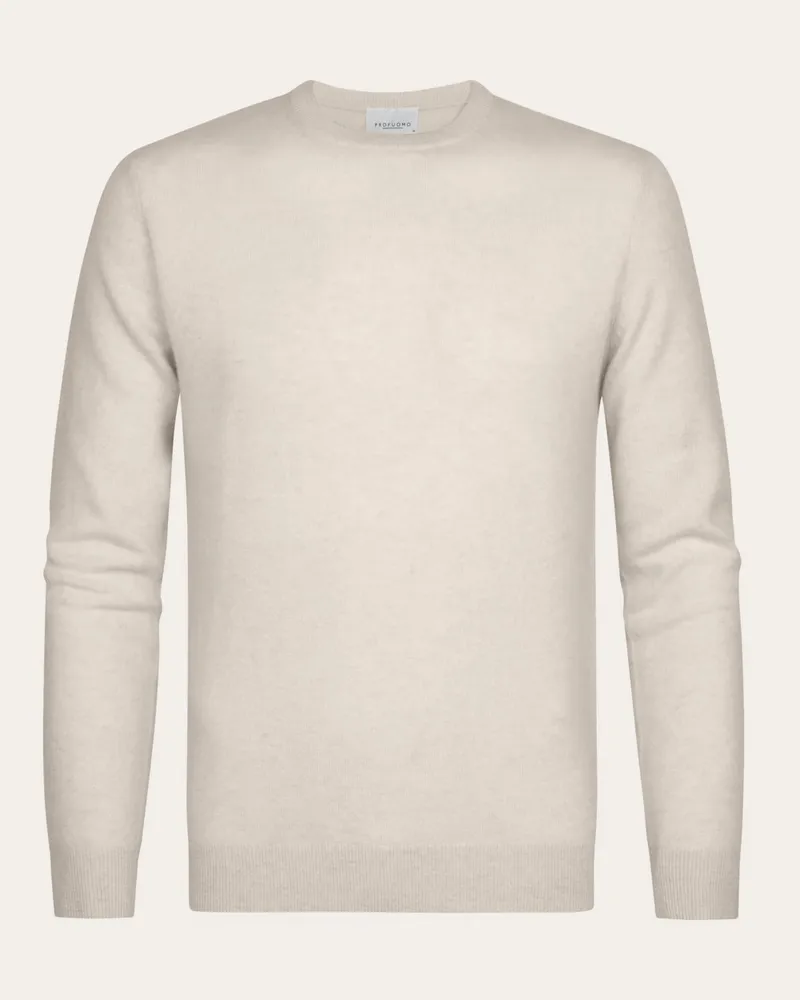 Profuomo Softer Rundhalspullover aus Kaschmir in Offwhite