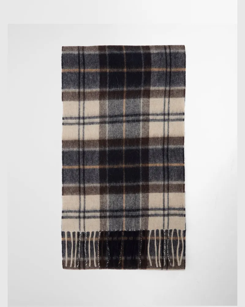 Barbour Schal aus Merinowolle und Kaschmir mit Glencheck-Muster in Braun