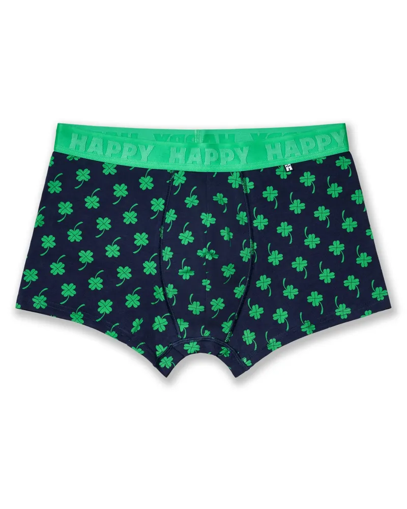 Happy Socks Boxer-Trunks mit Stretch und Kleeblatt-Motiven in Marine