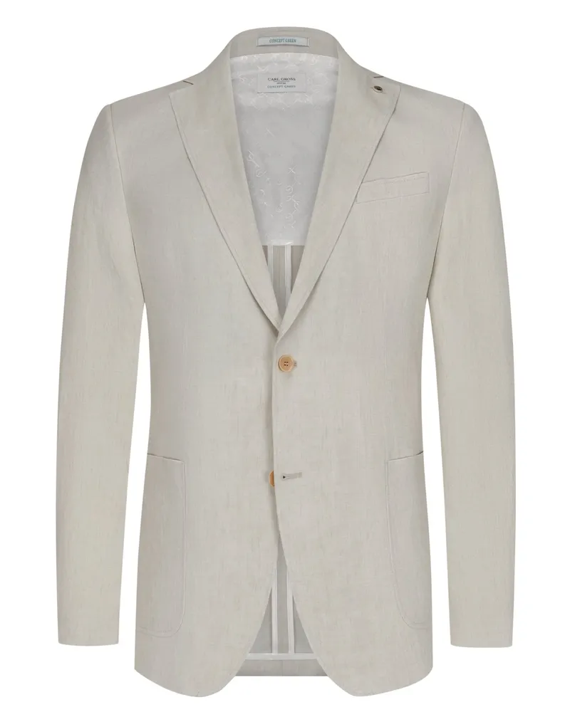Carl Gross Teilgefüttertes Leinensakko, Modern Fit in Natur