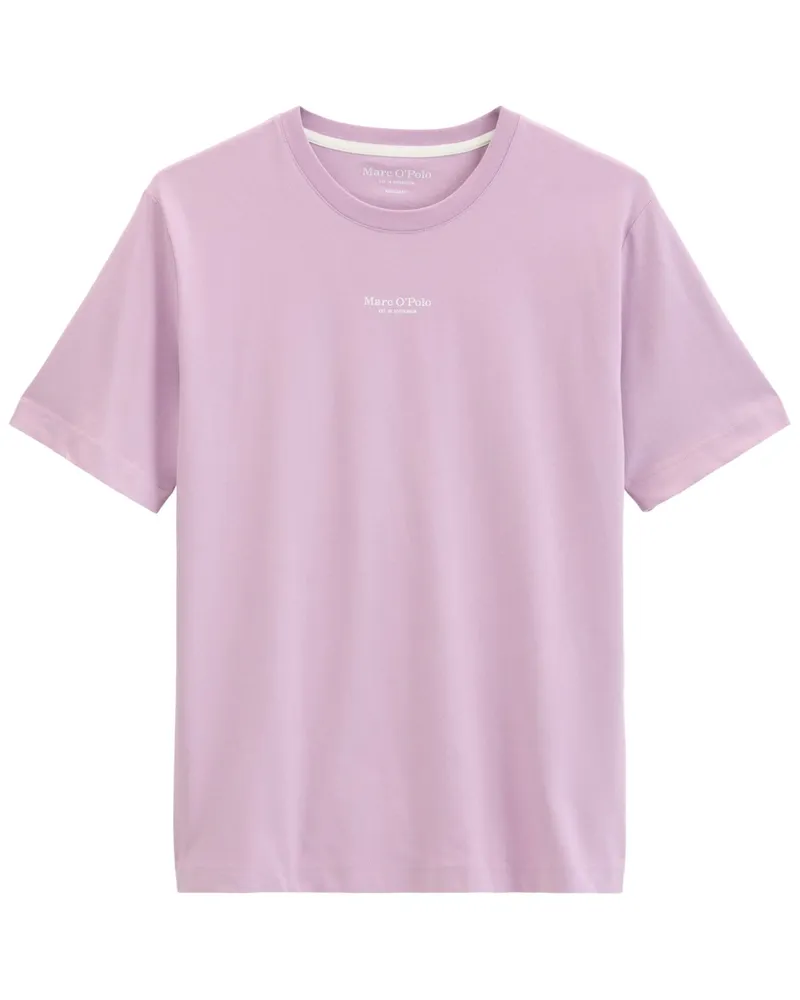 Marc O'Polo T-Shirt aus Bio-Baumwolle mit Label-Print, Regular Fit in Rosenrot