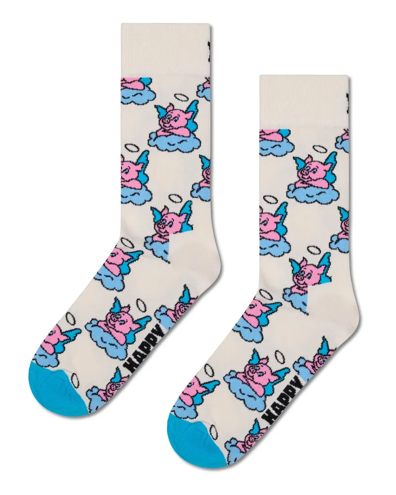 Happy Socks Good Pig Socken in Weiß
