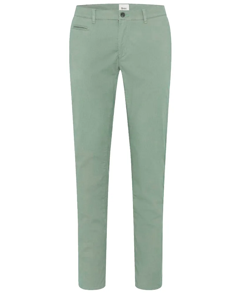 Brax Chino Fabio mit Stretch und Pin-Point-Muster, Modern Fit in Grün