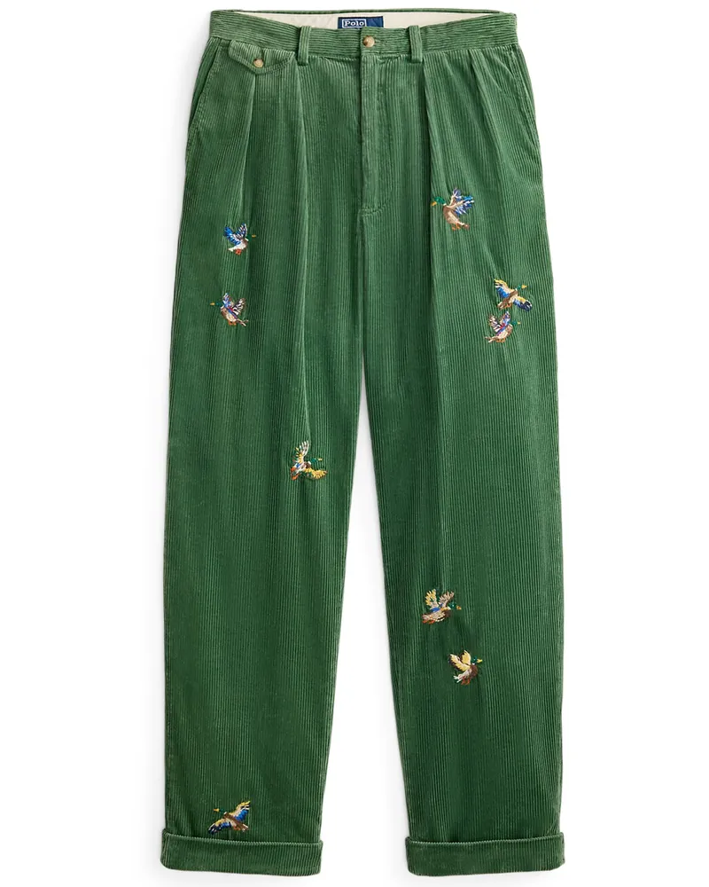 Ralph Lauren Cordhose mit Umschlag und Bundfalte in Grün