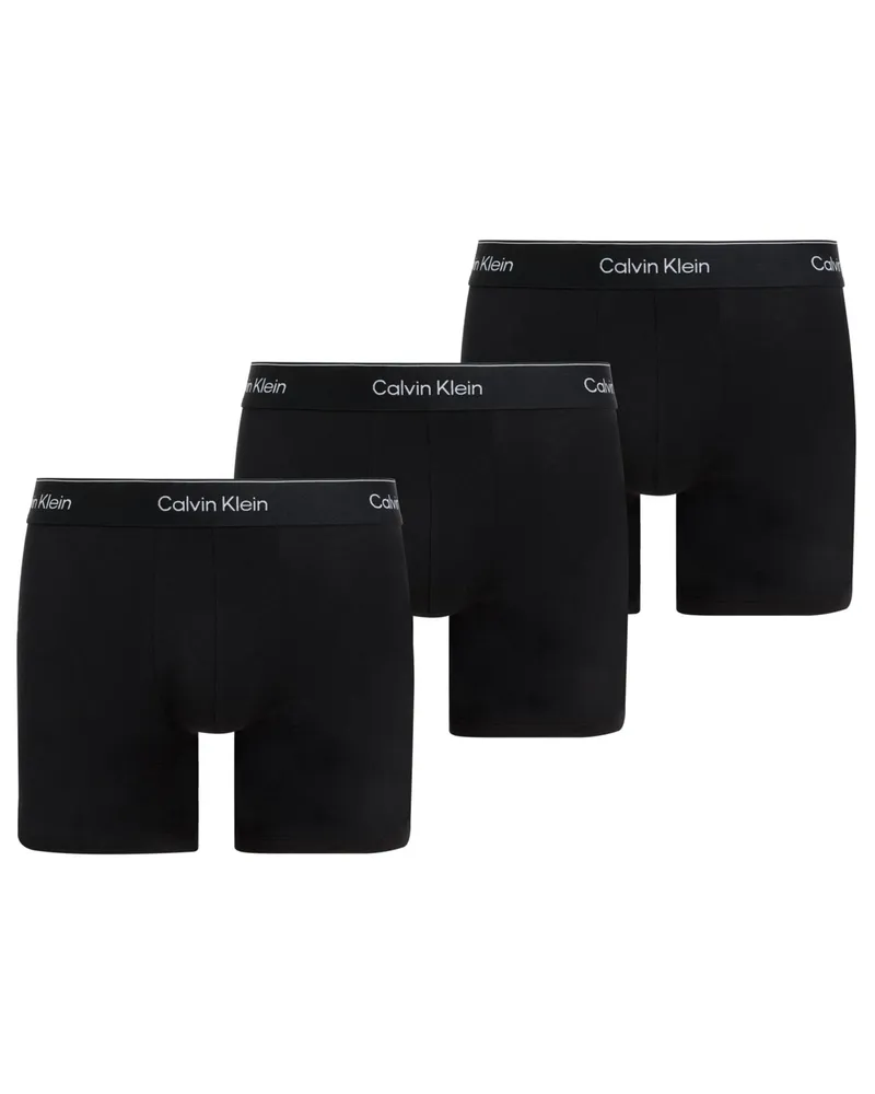 Calvin Klein 3er Pack Boxer-Briefs mit Label-Bund und Stretch in Schwarz