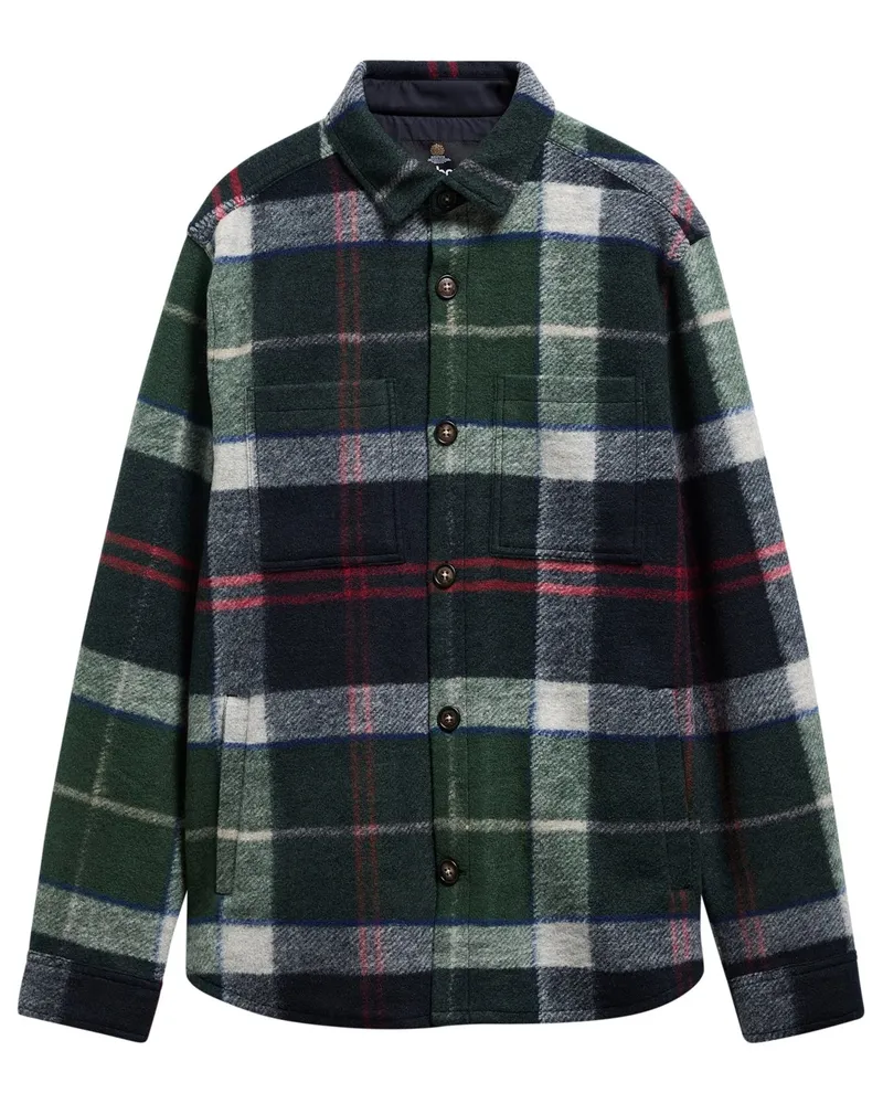 Barbour Overshirt aus einem Woll-Mix mit Tartan-Muster in Grün