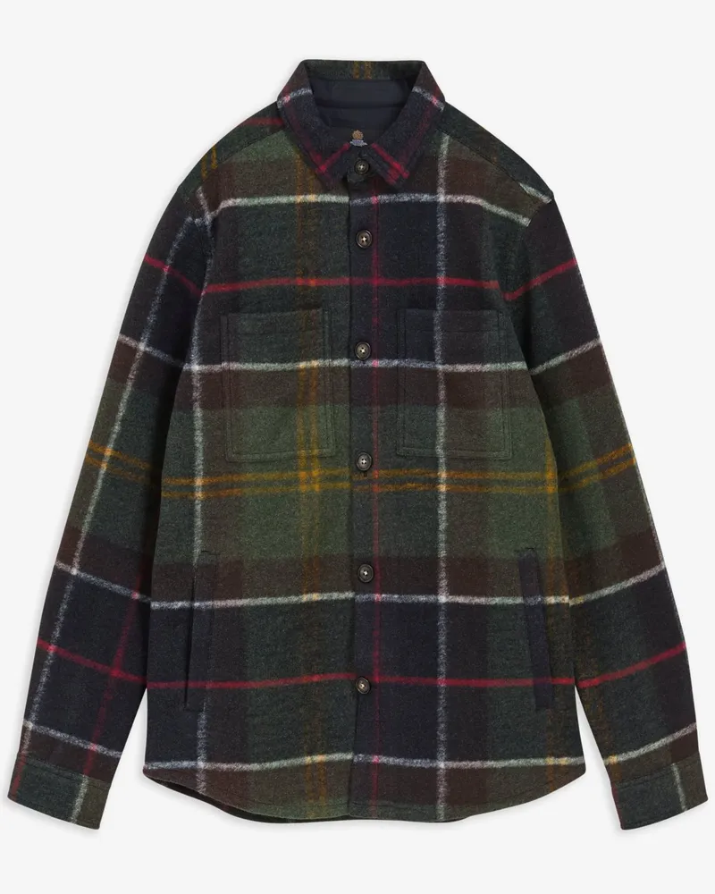 Barbour Overshirt aus einem Woll-Mix mit Tartan-Muster in Grün