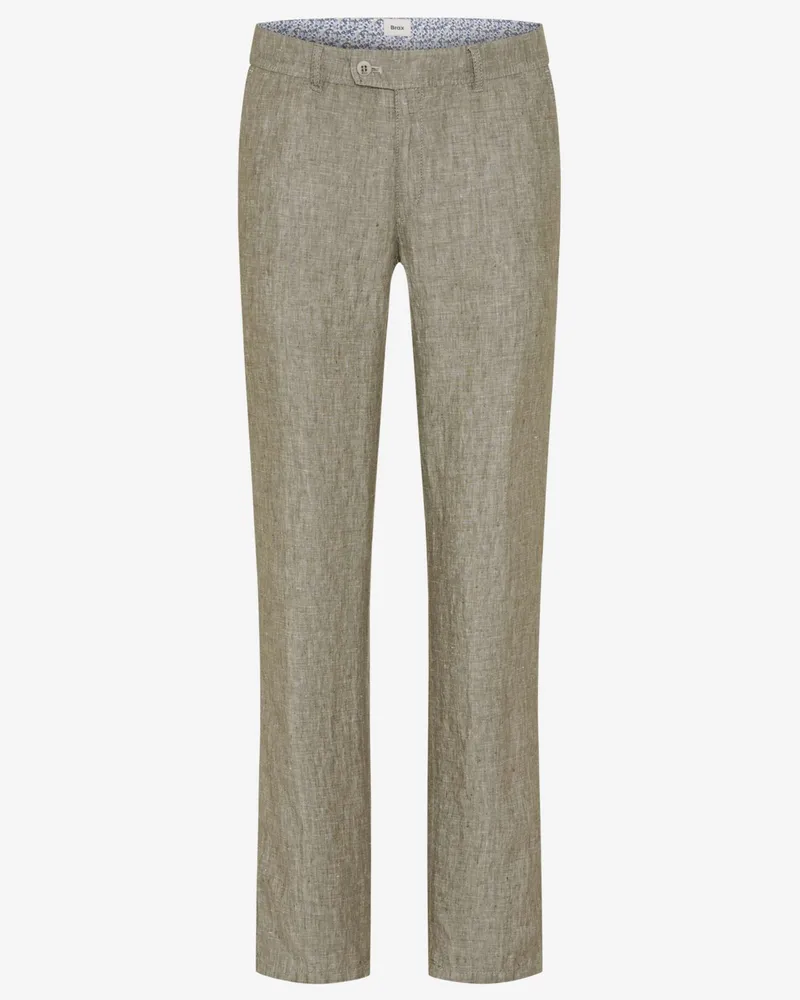 Brax Chino Evans aus Leinen, Regular Fit in Grün