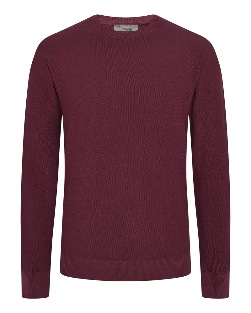 Ferrante Leichter Rundhalspullover aus Baumwolle in Berry