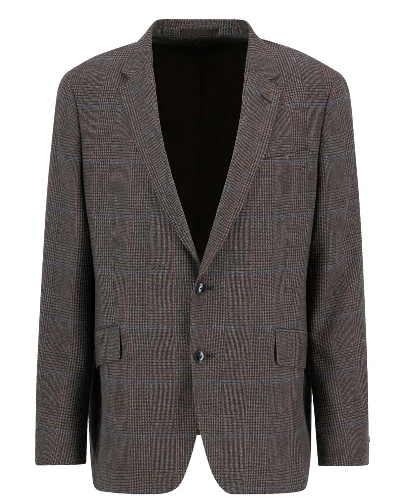 Barbour Sakko aus einem Woll-Mix mit Stretch und Check-Muster, Regular Fit in Braun