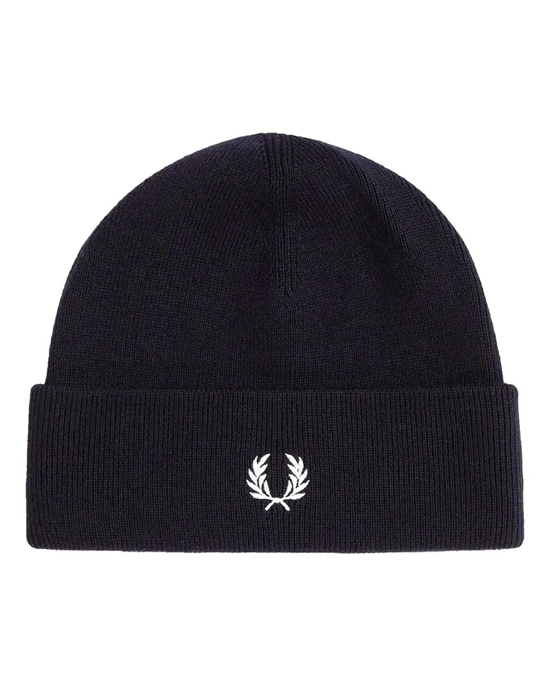 Fred Perry Leichte Mütze aus einem Woll-Mix mit Logo-Stickerei in Marine