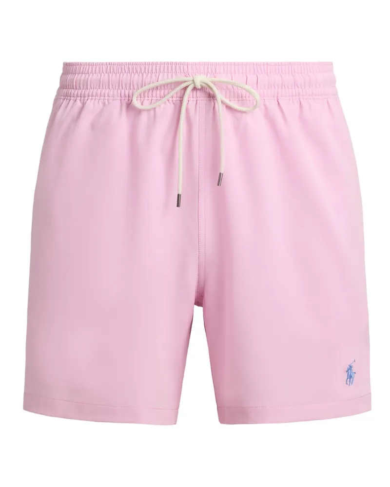 Ralph Lauren Glatte Badehose in Stretch-Qualität mit kleiner Pony-Stickerei in Rosenrot