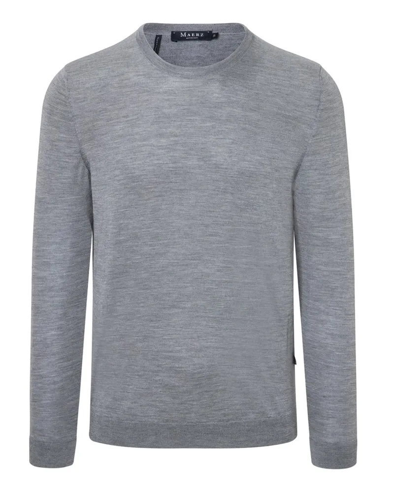 Maerz Leichter Glattstrick-Pullover aus Merino-Seide-Cashmere, Regular in Grau