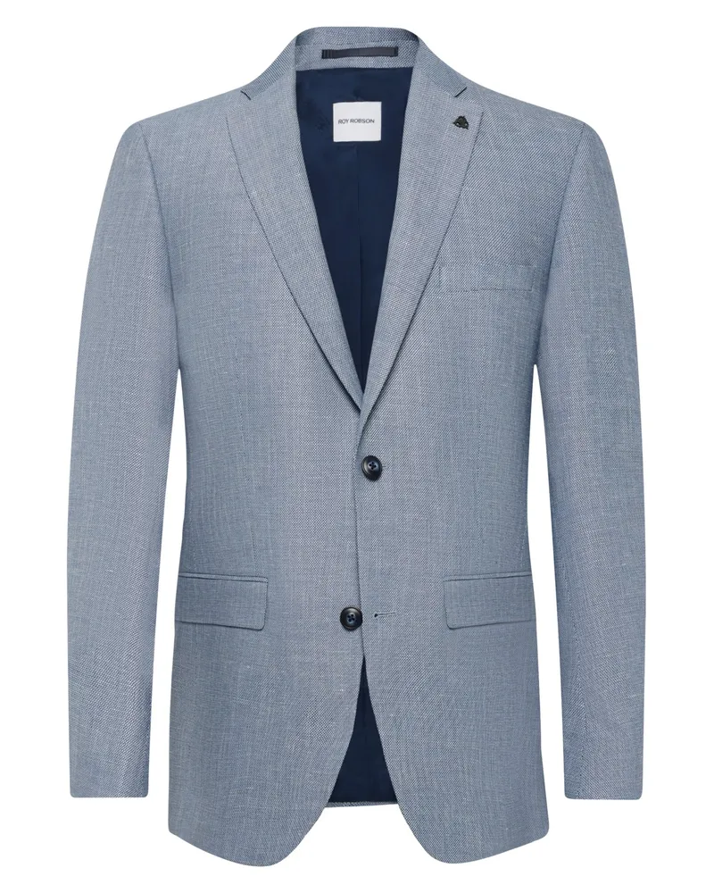 Roy Robson Einreihiges Sakko mit Leinen und fallendem Reverskragen in Hellblau