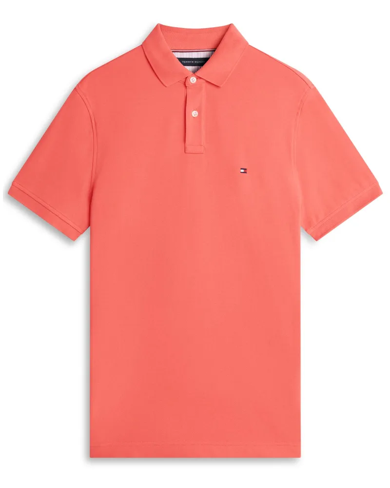 Tommy Hilfiger Piqué-Poloshirt 1985 mit Stretch-Anteil und Flag-Stickerei, Regular Fit in Hellrot