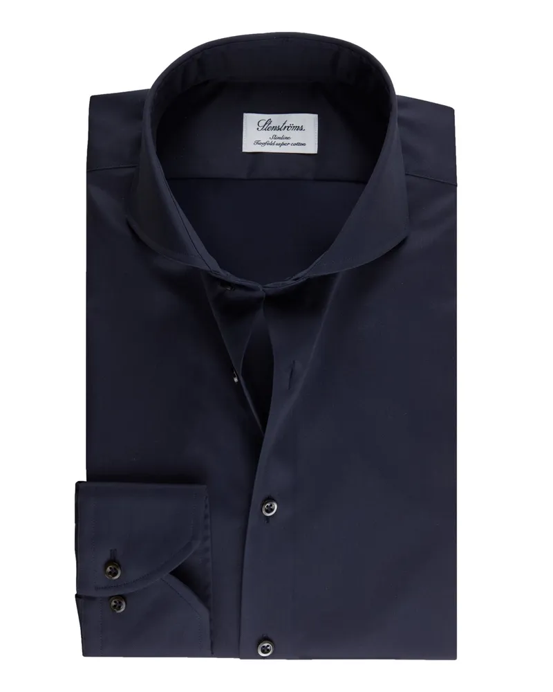 Stenströms Hemd mit Haifischkragen, Slimline in Marine