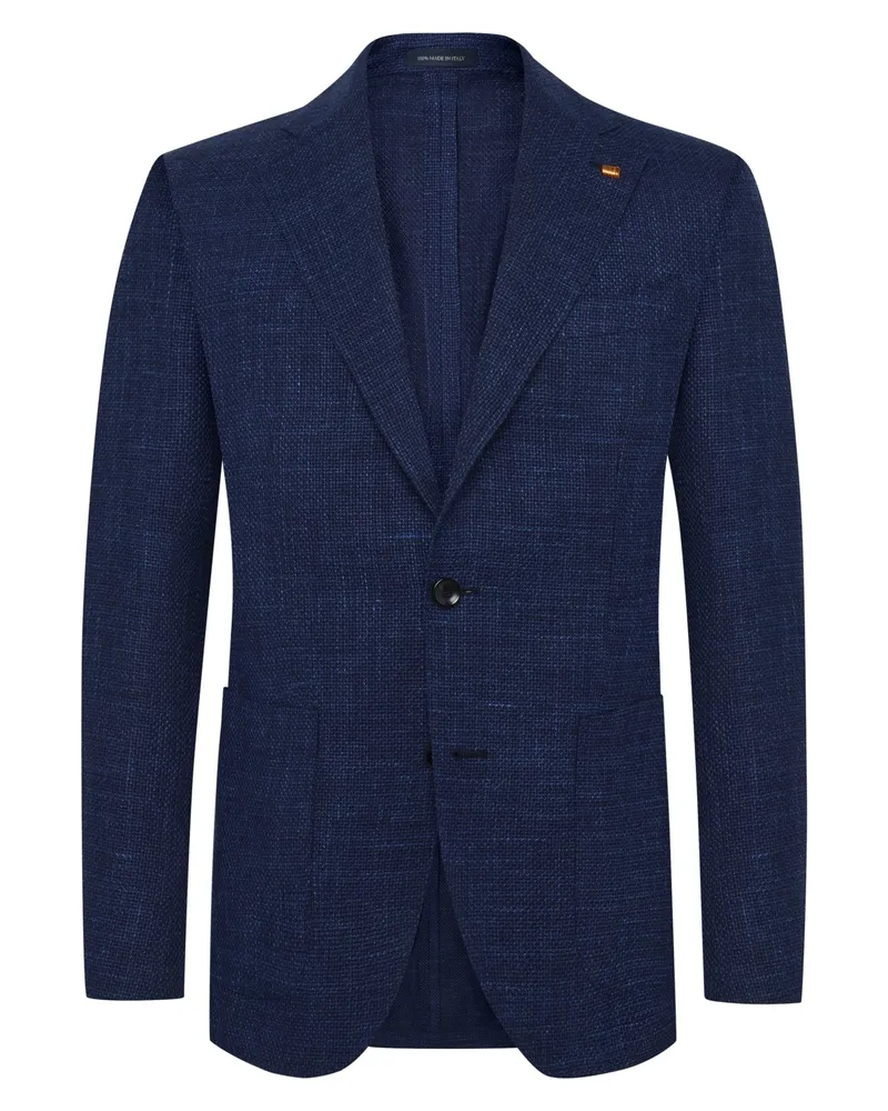 Sartoria Latorre Einreihiges Sakko aus einem aus Schurwolle-Leinen-Seide-Mix in Marine