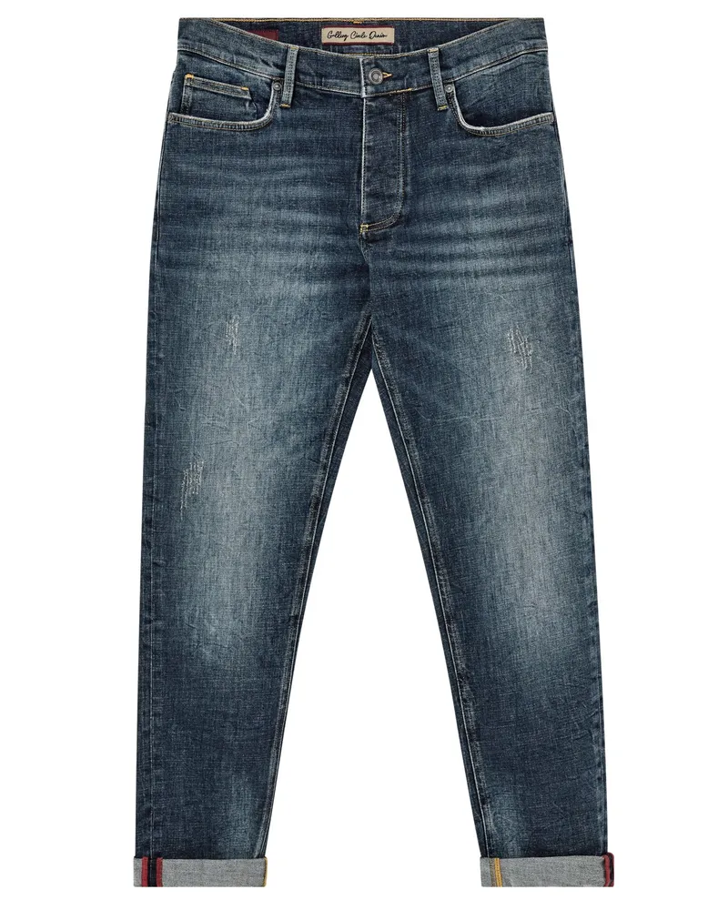 Mos Mosh Jeans Andrew mit Stretch in dezenter Used-Optik in Schwarzblau