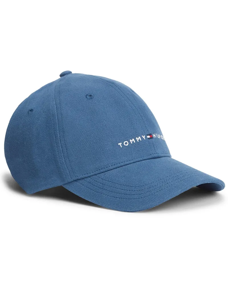 Tommy Hilfiger Cap aus Baumwolle mit Struktur und gesticktem Label-Schriftzug in Blau