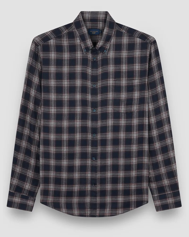 Paul & Shark Flanellhemd mit Brusttasche und Check-Muster in Braun