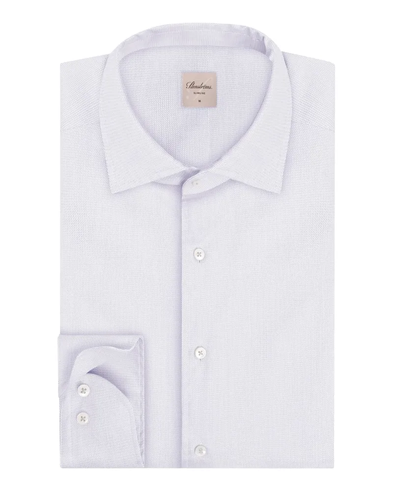 Stenströms Zweilagiges Hemd aus Twofold Super Cotton, Slimline in Weiß