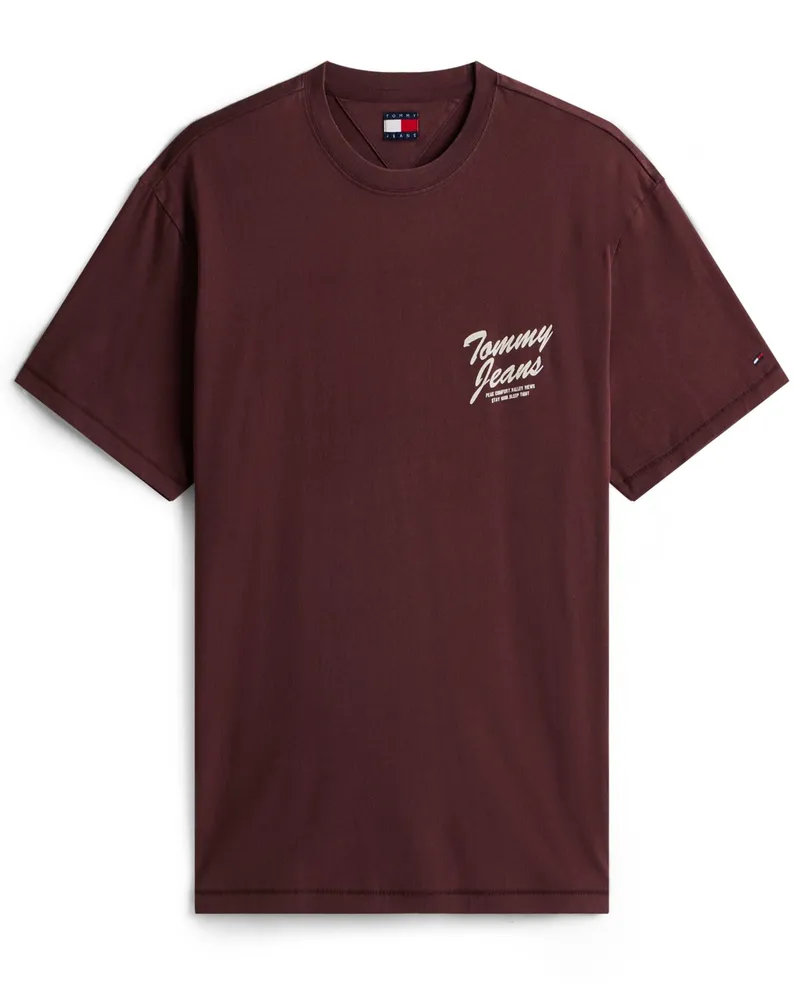 Tommy Hilfiger Jersey-T-Shirt mit beidseitigem Print in Braun