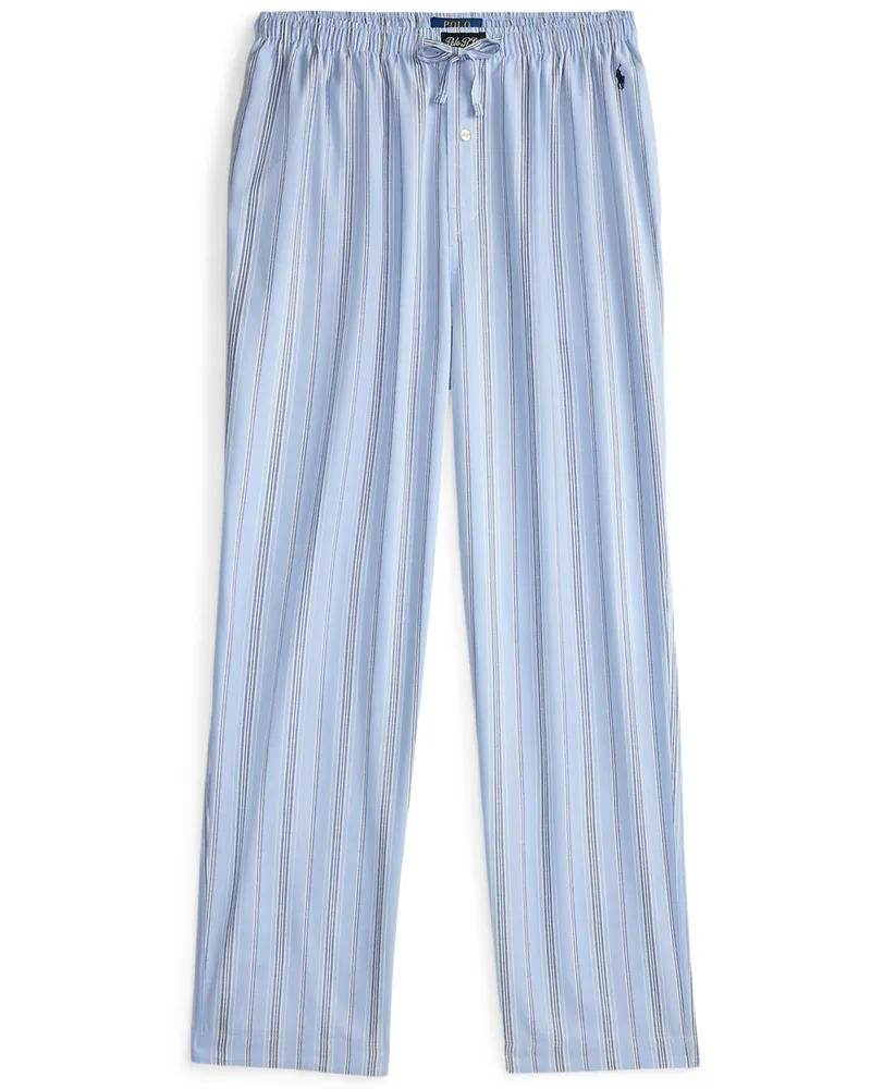 Ralph Lauren Pyjama Hose aus Baumwolle mit Streifenmuster in Hellblau