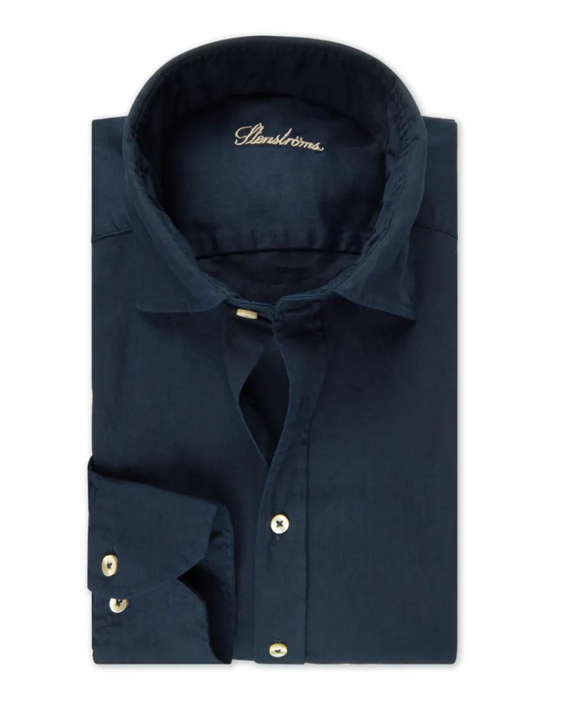 Stenströms Softes Oxfordhemd mit Stretchanteil, Slimline in Marine